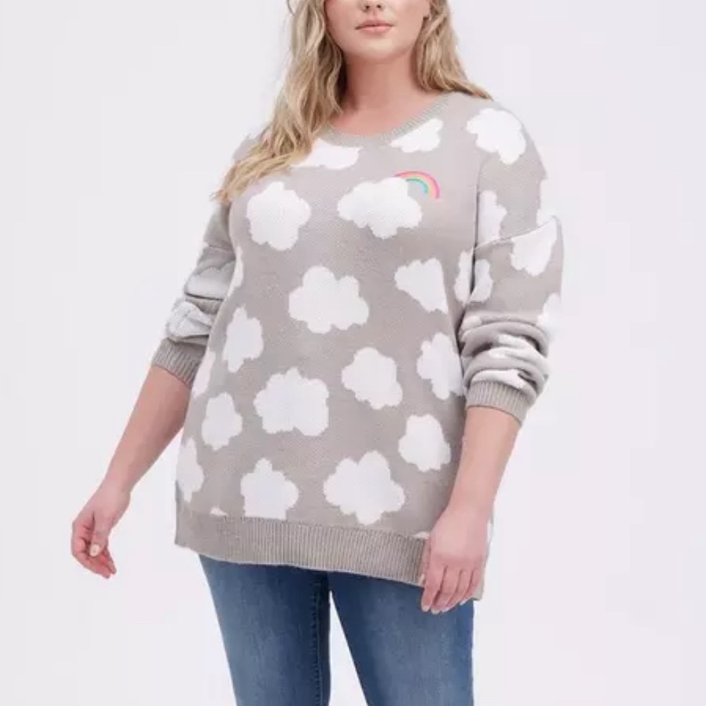 Torrid Pullover Drop Shoulder Cloud Tunic Sweater - image 1